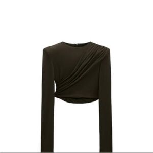 Zara Draped Shoulder Pad Top
